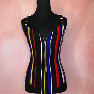 Fashion Nova Kalea Striped Bodysuit
